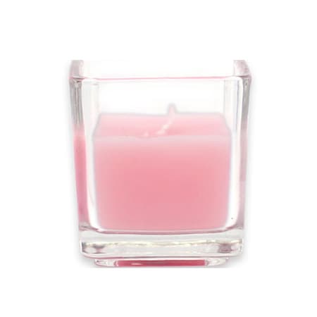 Zest Candle Light Rose Square Glass Votive Candles, 12PK CVZ-036